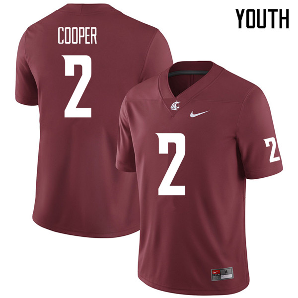 Youth #2 Cammon Cooper Washington State Cougars College Football Jerseys Sale-Crimson
